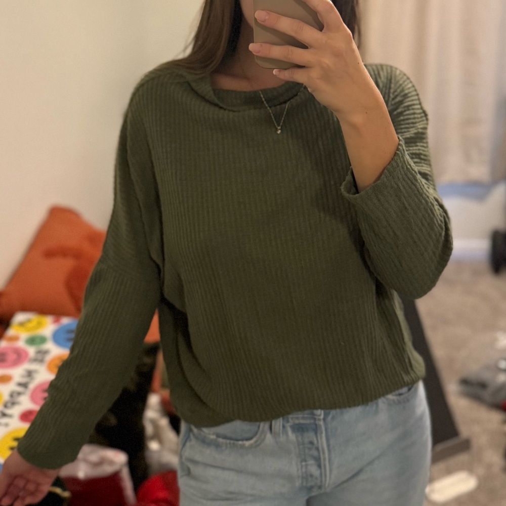Olive Green fashion nova cowl neck sweater